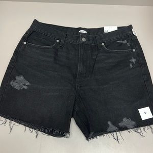 Old Navy black denim cut off shorts WOMENS size 12 NWT